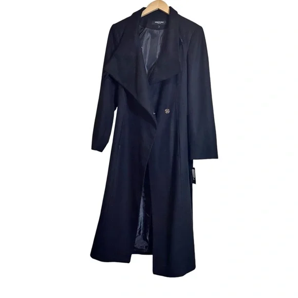 Kenneth Cole Women's Belted Wool Blend Wrap Coat Size 12 - Picture 3 of 13